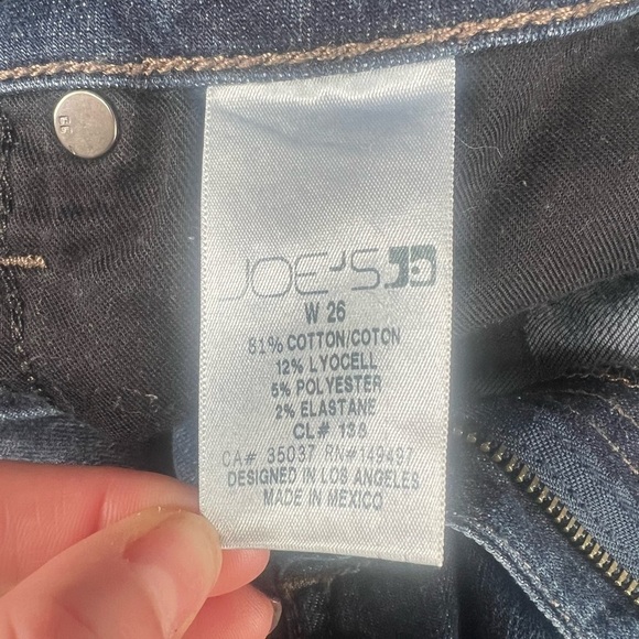 Joe’s Jeans Mid Rise Skinny Ankle Jeans With Raw Frayed Hem Dark Wash Size 26 - Picture 6 of 9